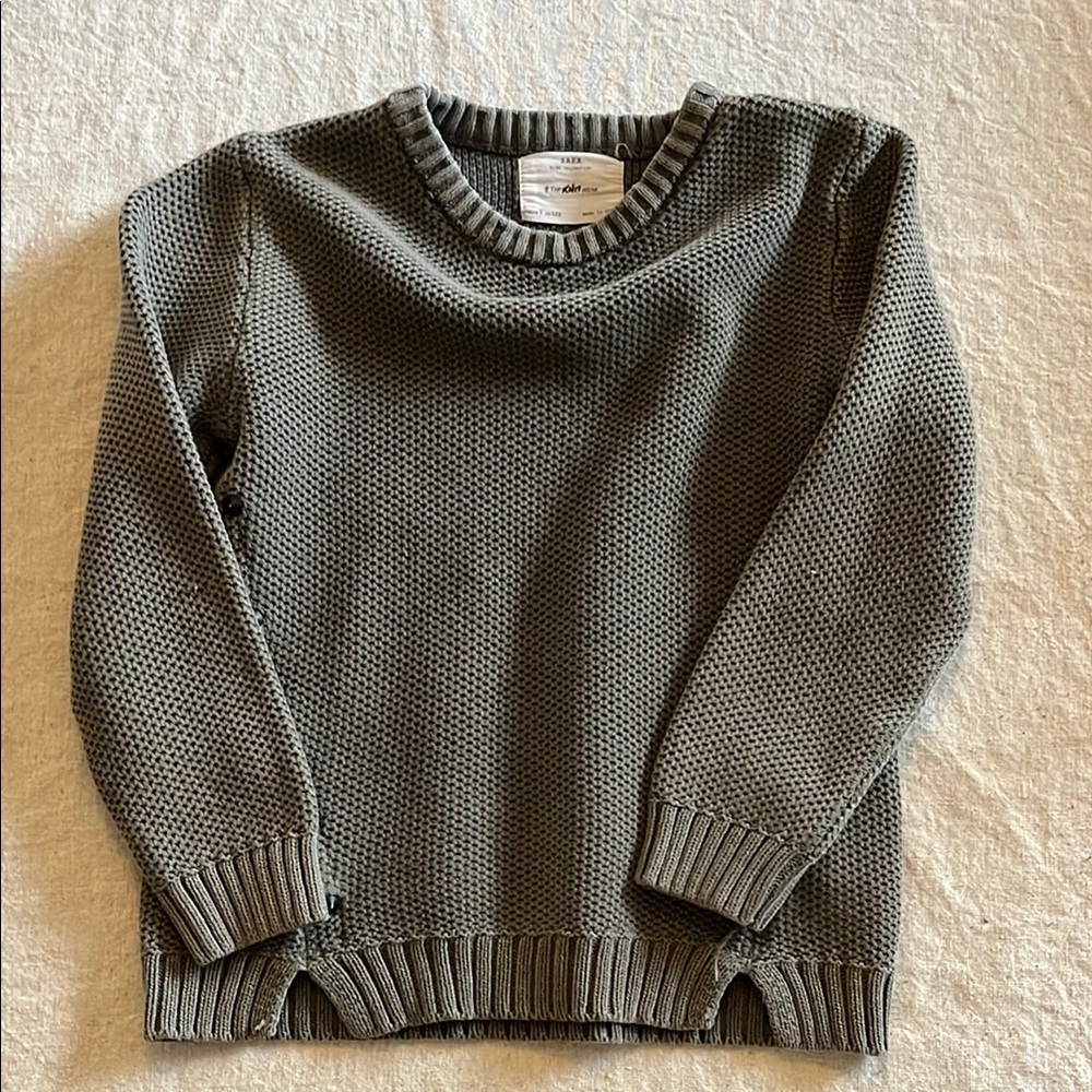 Cozy Gray Knit Sweater- Zara kids